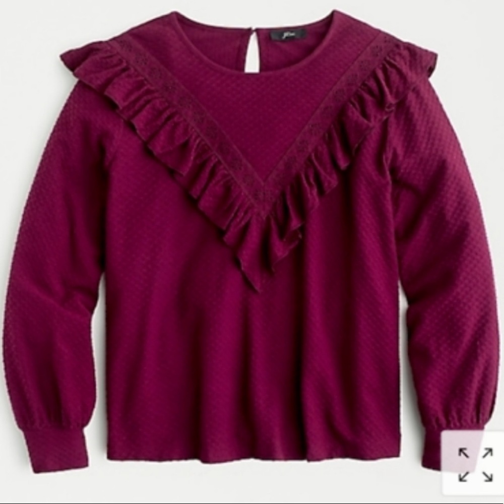 NWT J. Crew Cozy Long Sleeve with Ruffle Trim XL